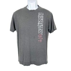 Hurley Shirt Men Medium Grey Short Sleeve Spellout Graphic Tee Casual